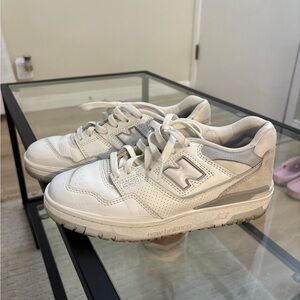 New Balance 550 Cream and Gray Sneakers